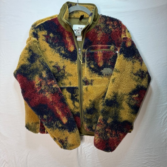 The North Face Women's Fleece Pile Jacket Tie Dye Jacquard Full Zip Size Medium - Picture 2 of 7